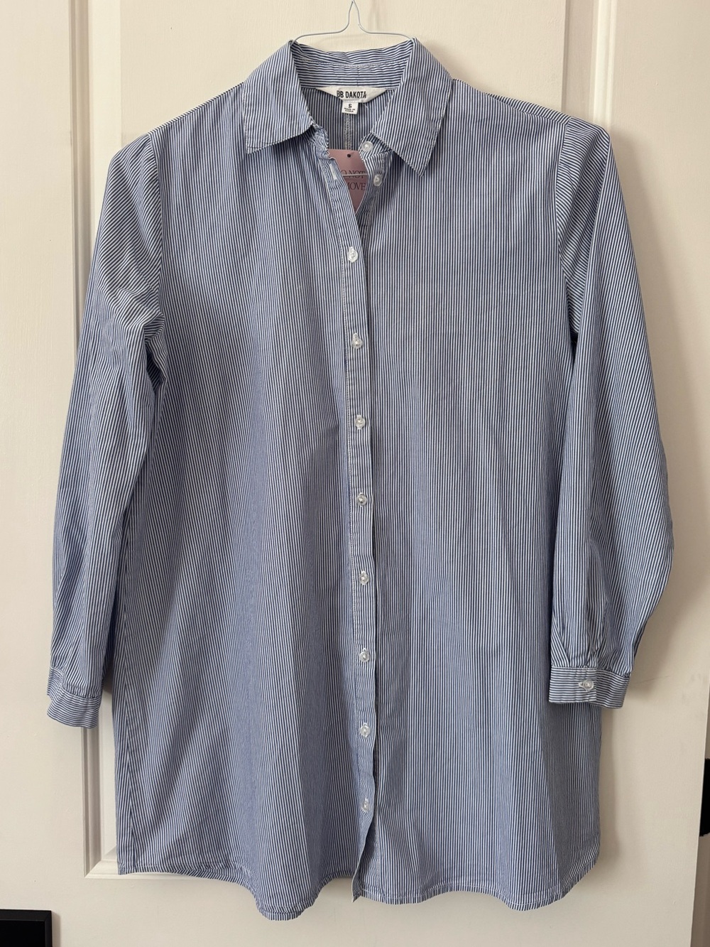 NWT BB Dakota Light Blue Pinstripe Button-Down Shirt